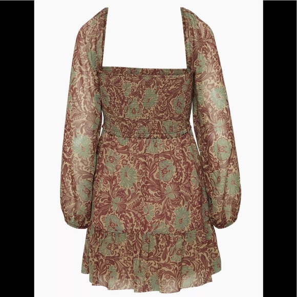 Wilfred Tempest Mini Dress  Sandy Bge/Spc Burgundy - Picture 2 of 11